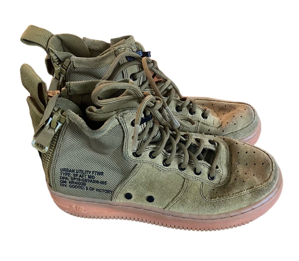 Nike AIR Force 1 Mid Suede Military Green 4 Youth Euro 36